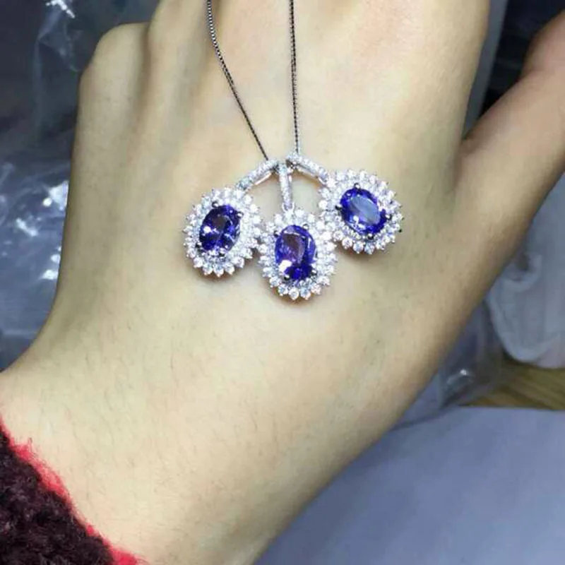 

Collier Qi Xuan_Fashion Jewelry_Blue Stone Trendy Necklaces_S925 Solid Silver Fashion Pendant Necklaces_Factory Directly Sales