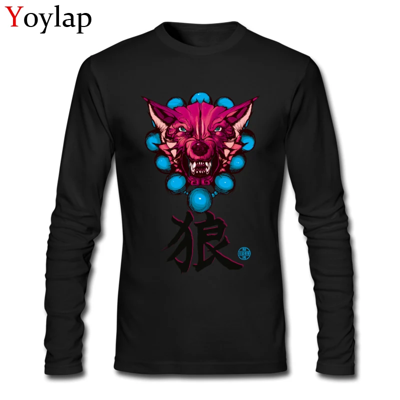 Design T Shirts Slim Fit Crew Neck Okami All Cotton Student Tops Shirt Printed On Long Sleeve Sweatshirts Top Quality Okami black
