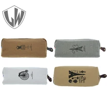 School Supplies Cute Kawaii Fabric Pencil Bag Vintage Retro Tower Zipper Pen Bag Holder For Kids