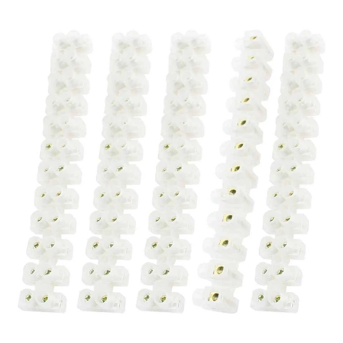 5 Pcs X3 0512 400V 6A 12 Position 2 Row Plastic Screw Terminal Block