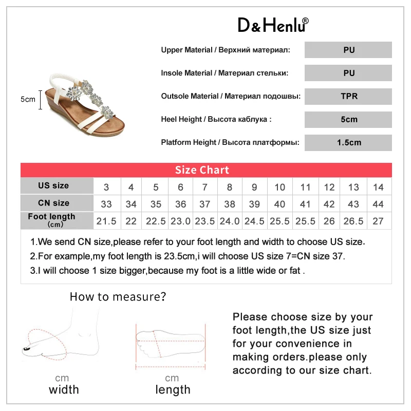 {D& Henlu}/босоножки со стразами; босоножки на танкетке 5 см; Женская обувь в богемном стиле с цветочным узором; Новинка года; Sandalias Con Plataforma