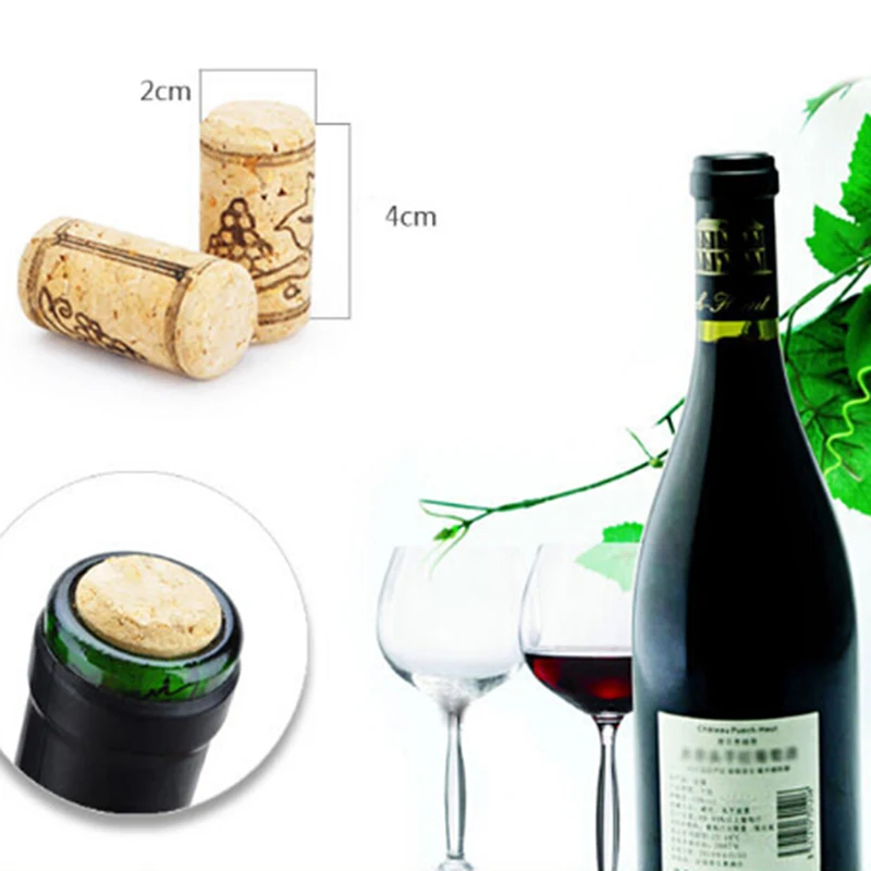 

10pcs/pack Wine Bottle Stopper Corks Straight Bottle Wood Corks Bottle Plug Bar Tools Wine Cork Wooden Sealing Cap