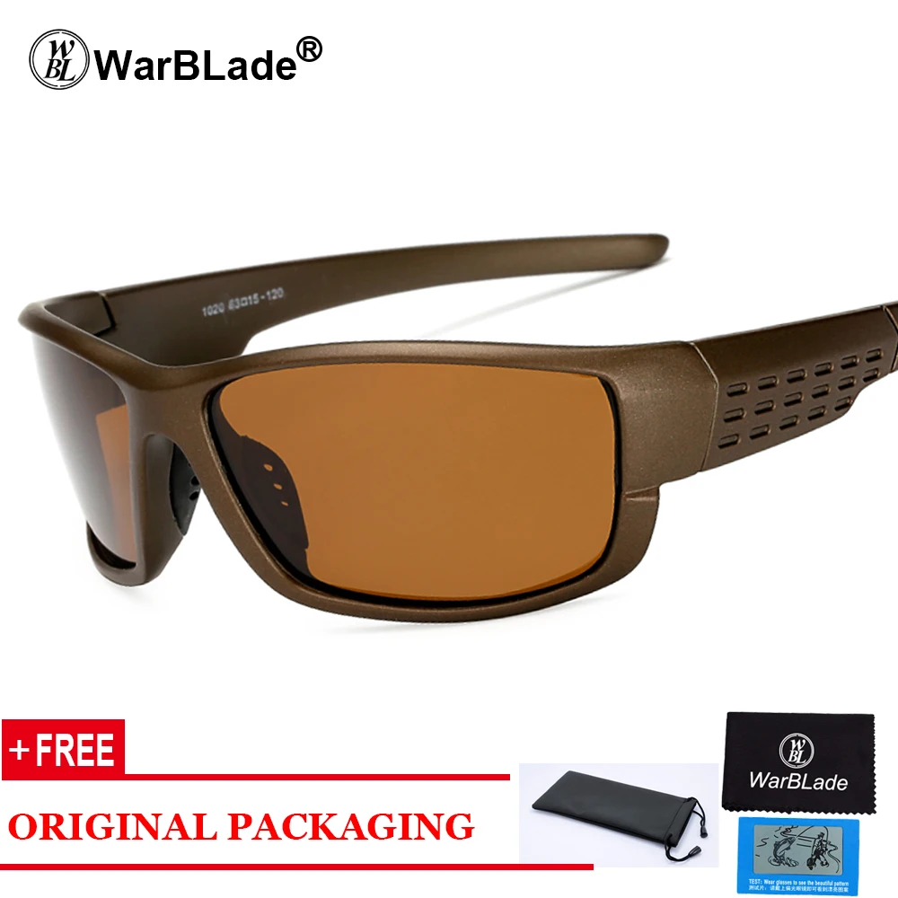 Поляризованные солнцезащитные очки для мужчин, Ретро стиль, зеркальное покрытие, для водителя, антибликовые солнцезащитные очки, UV400, очки для глаз WarBLade - Цвет линз: brown lens