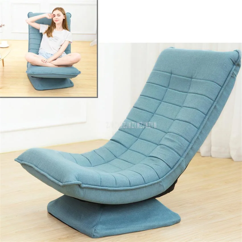 Вращающийся на 360 градусов Регулируемый Одноместный диван ленивый шезлонг кресло для чтения гостиной спальни складное мягкое кресло для отдыха - Color: lake blue