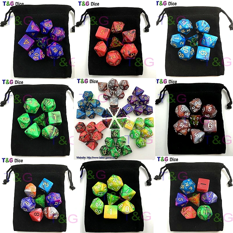 

Promotion Top Quality 7pcs Dice Set with Nebula effect poker d&d d4,d6,d8,d10,d12,d20 Polyhedral rpg Board game dice gift toy