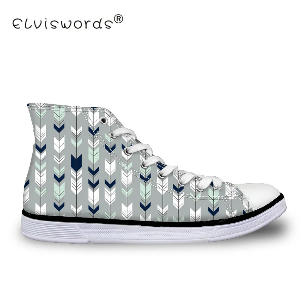 

ELVISWORDS Arrows Patterns Women High Top Flat Canvas Teens Vulcanize Shoes Spring Designer Women's Sneakers Girl Shoe Zapatos
