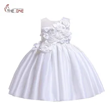 Muababy/нарядное платье для девочек Летнее Детское платье принцессы без рукавов с цветочным рисунком детская нарядная одежда для свадьбы, элегантное Пышное Бальное Платье