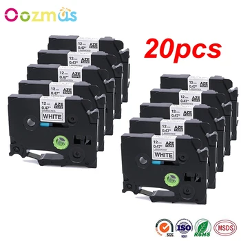 

Oozmas 20pcs TZe 231 Compatible Brother P touch Tape 12mm TZe-231 for laminated printer ribbon black on white