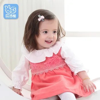 

Dinstry 2018 femal baby spring and autumn Sleeveless dress Lovely embroidery