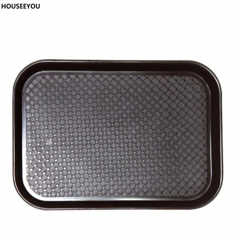 New 10*14" Rectangle Environmentally Friendly Plastic Fast Food Tray Restaurant Trays Serving Tray Kitchen Bar Dinnerware 5