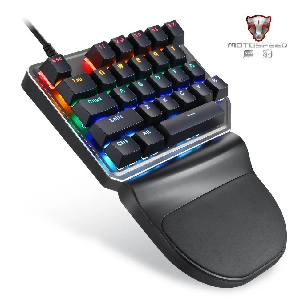 

Motospeed K27 Mechanical Gaming Keyboard Mini Ergonomic Single Handed RGB Gamer Keycap Wired Usb Cable Computer Keypads For PC