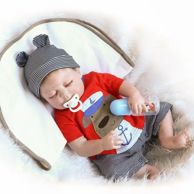 50Cm Rebirth Doll Full Silicone Baby And Clothes Boy  Cute Sleeping Model Christmas Gift 3