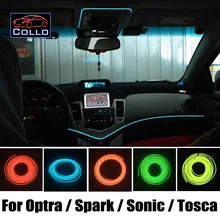 EL Провода Для Chevrolet Optra/Недвижимость/Свеча/Sonic/Тоска/гибкий Неон Холодный Свет/Консоль Автомобиля Декоративные Полосы/9 М