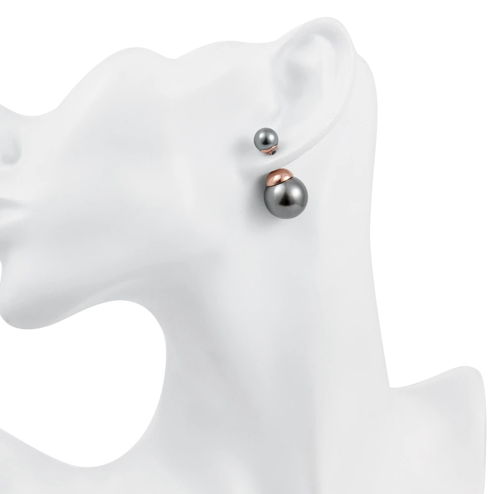Женские серьги гвоздики с жемчугом под розовое золото и серебро|pearl stud earrings|fashion