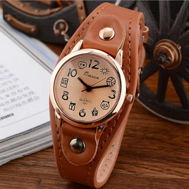 Buy Top Luxury Famous Brand Women Watch Brown Leather