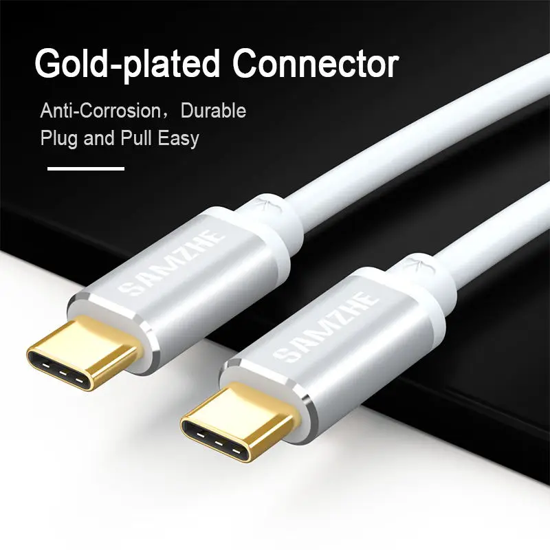 SAMZHE USB 3,1 type C к type-C кабель быстрого зарядного устройства кабель для Macbook Pro samsung S8 S9 Nexus 5X, Nexus 6 P, OnePlus 2, ZUK Z1