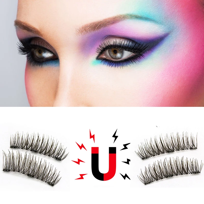 4pcs/pair 3 3D Eyelashes Lashes Thicker Reusable