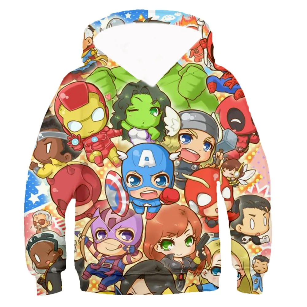 

Kids hoodie Captain America Marvel Avengers 4 ironman 3D Print Hoodies baby boy superhero Sweatshirt child teens Autumn Pullover