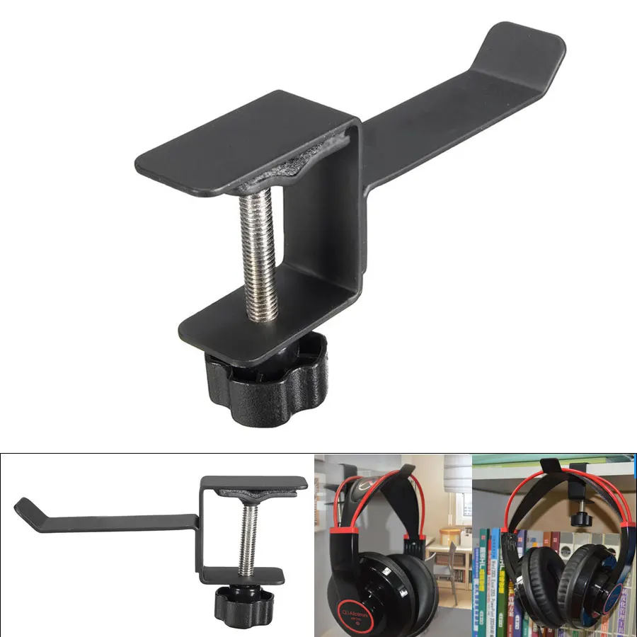 Universal Metal Headphone Headset Holder Desktop Mount Steel Hanger Hook Earphones Shelf Rack