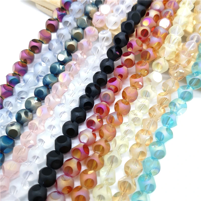 

8mm Crystal Glass Beads Accessories For Jewelry Making, Six Faceted Crystal Cube Glass Beads,20 pcs/lot