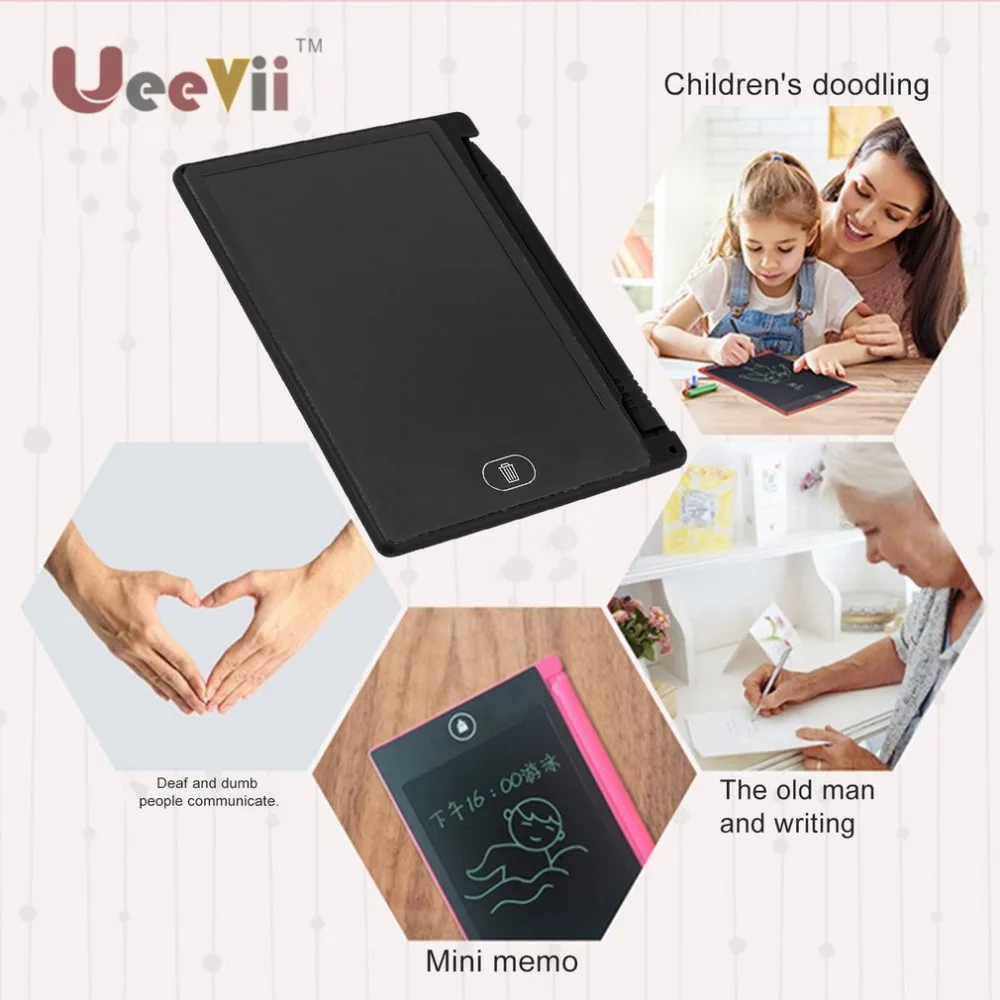 Uevii 4,4 дюймов цифровой графический чертежный планшет доска для рисования для детей почерк безбумажный блокнот lcd электронный блокнот