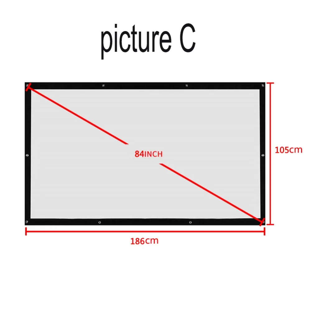 ALLOYSEED портативный 60/72/84/100/120 дюймов 3D экран для hd-проектора настенный 16:9 Светодиодный проекционный экран Рамка для домашнего кинотеатра экран для проектора экран для проектора каркасом экран для проектора