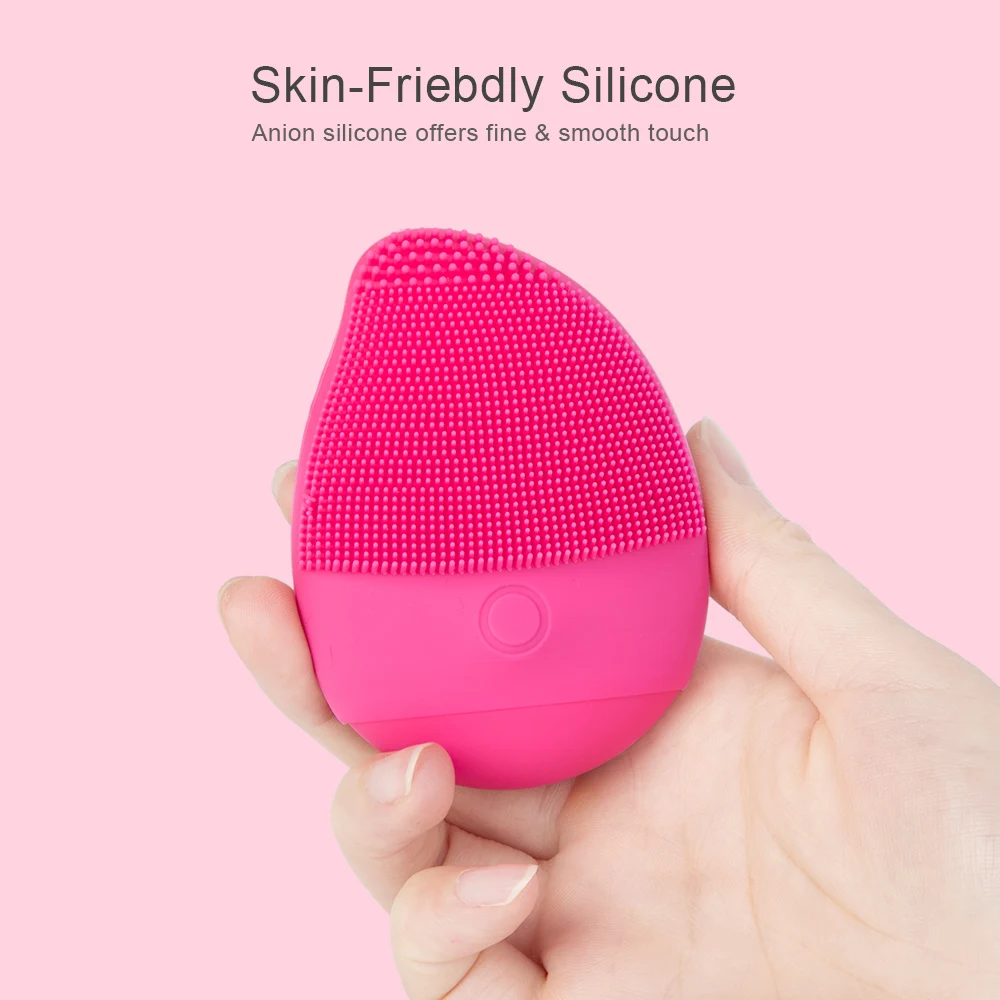 

Silicone Facial Cleansing Brush Waterproof Face Pore Deep Cleanser Dead Skin Scrubber Sound Wave Facial Massager Cleansing Brush