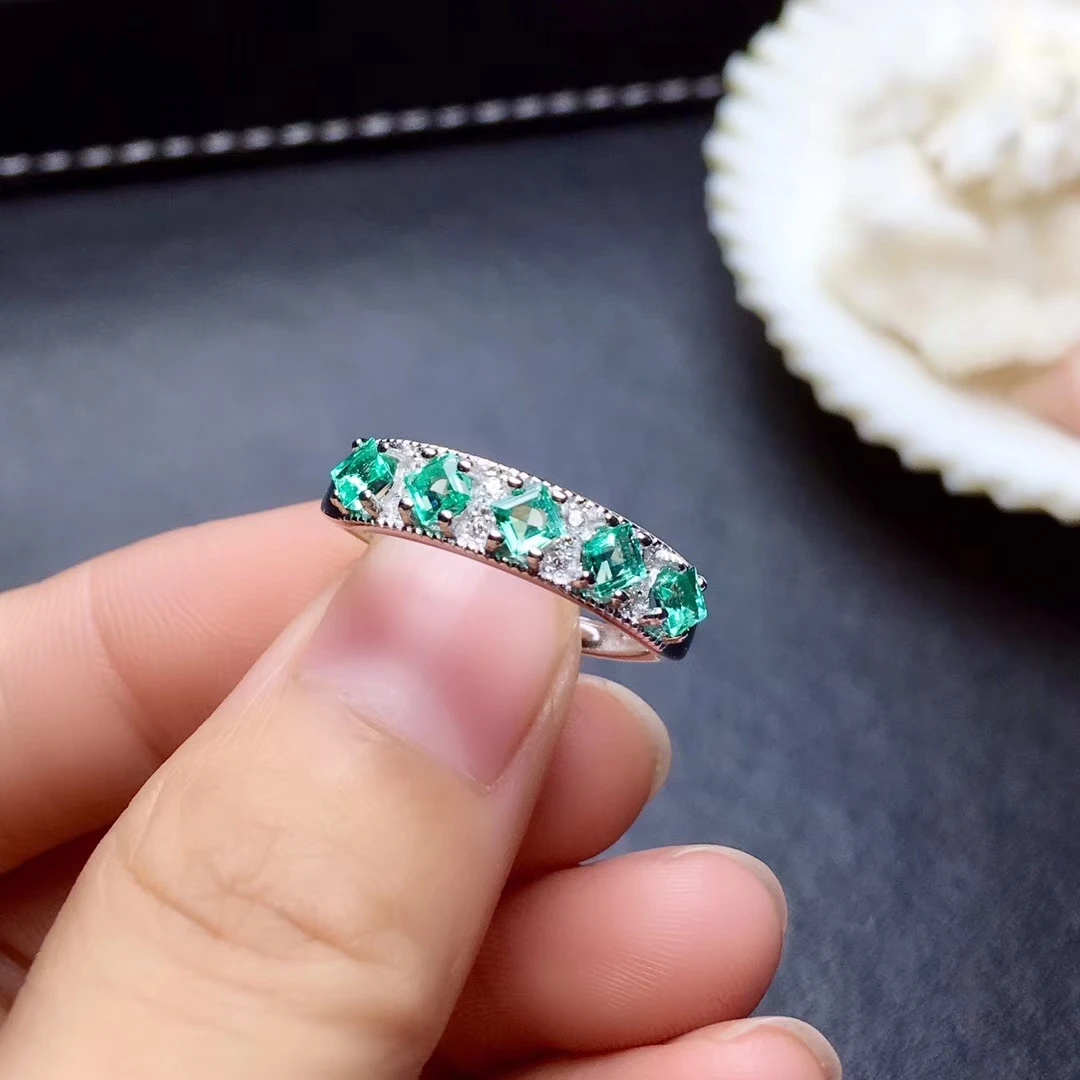 Стиль зелёный Изумрудный камень кольцо с серебром для женщин промоакция цена