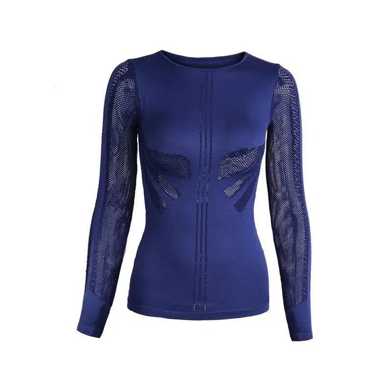 

Sportswear Woman Fitness and Running Mesh Workout Tops for Women Quick Dry Yoga Shirt Seamless Gym Tshirt Long Sleeve Activewear