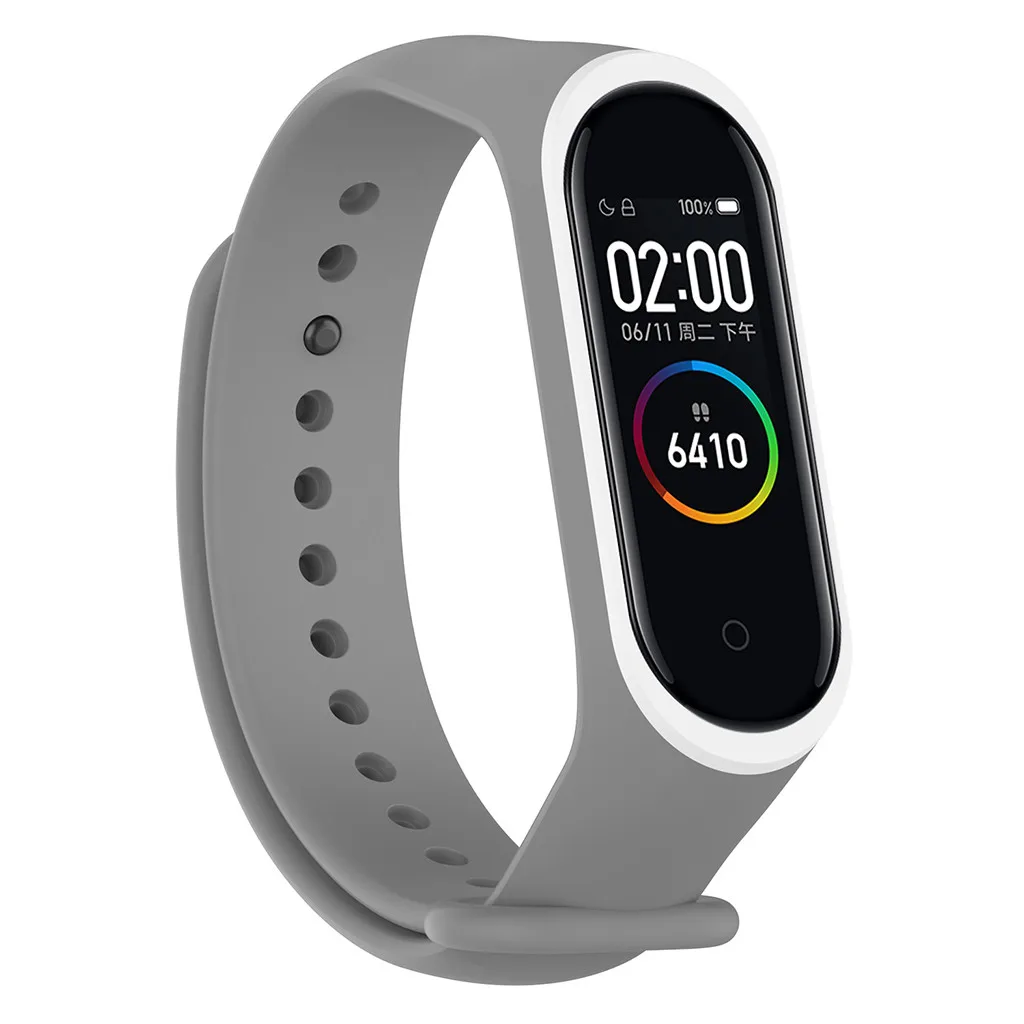 Браслет Correa Mi Band 4 для Xiaomi спортивный мягкий силиконовый двухцветный браслет