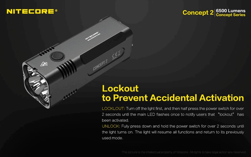 Новое поступление, Nitecore Concept 2 CREE XHP35 HD светодиодный фонарь светильник 6500 люменов, супер яркий светильник-вспышка с дальностью луча 398 м