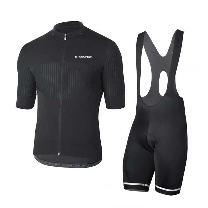 LairschDan Etxeondo Ropa De Ciclismo Silicona для мужчин лето Велоспорт Джерси Набор Быстросохнущий велосипед одежда Blak - Цвет: Черный