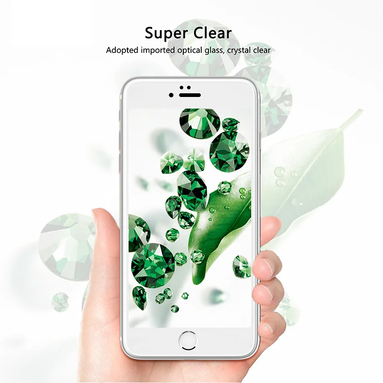 KINGXBAR for iPhone 7 8 Plus Screen Protector Anti Fingerprint Glass for iPhone 8 Glass On the for iphone 8 Plus Clear Full Film (3)