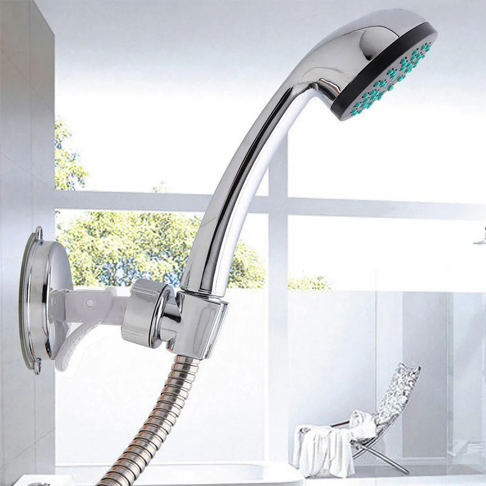 

Useful Shower Head Handset Holder CHROME Bathroom Wall Mount Adjustable Suction Bracket shower holder #XTN