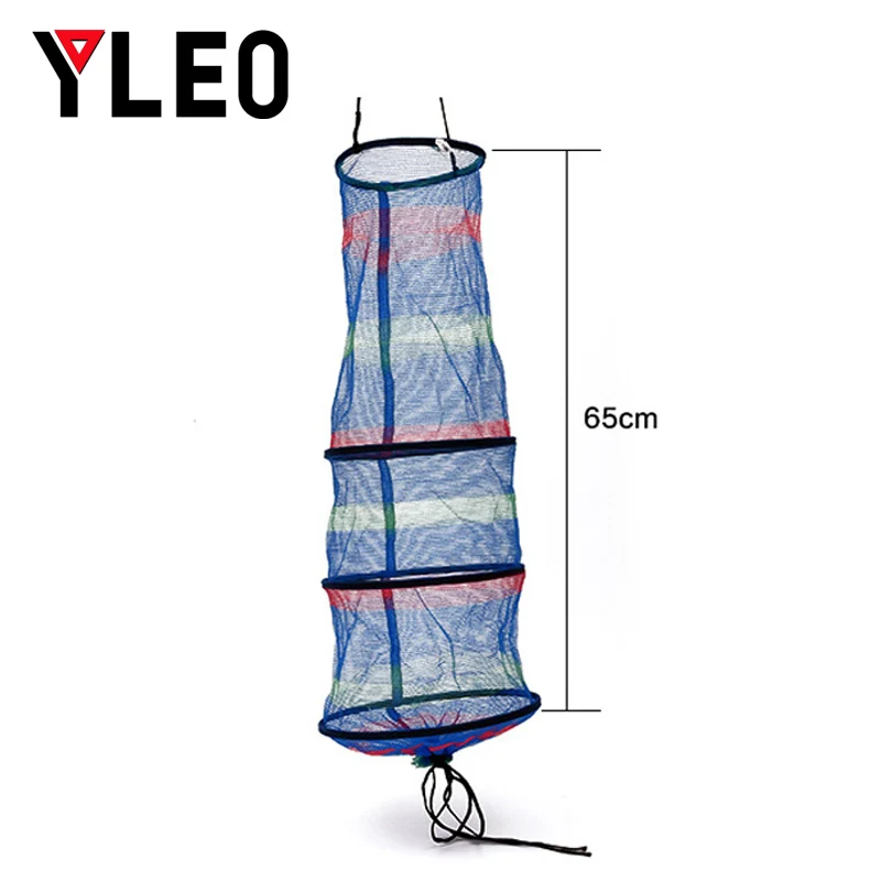 

YLEO 5-Layers Portable Fishing Net Fish Shrimp Mesh Cage Cast Net Fishing Trap Network Foldable Fishing Net Tackle 67 x 25cm