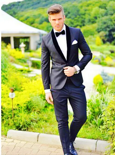 2017business Men Suits Slim Fit Wedding Dress One On 2017business Men Suits Slim Fit Wedding Dress One On Charcoal Gray Groom Tuxedo