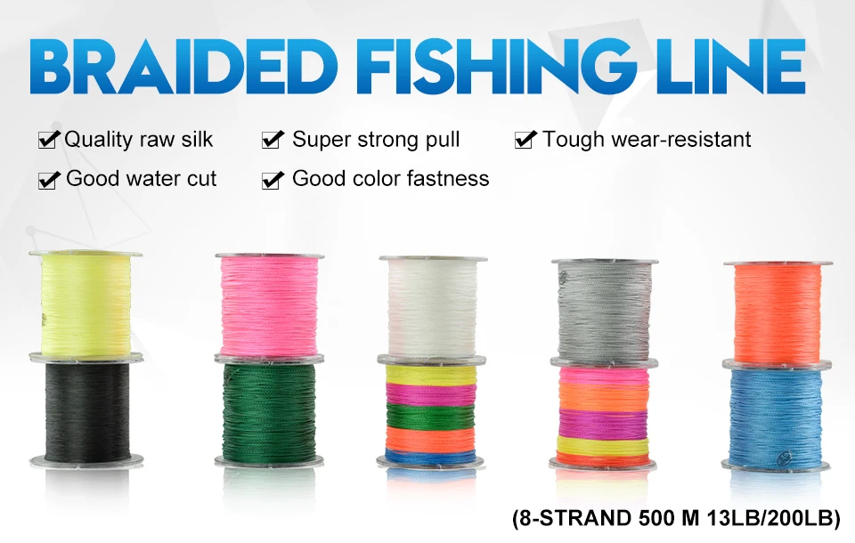 GLUREE 500M547Yards 8 Stands PE Line Braided Fishing Line 100% PE Multifilament Fishing Line Super Strong High Quality 13-200LB (8)