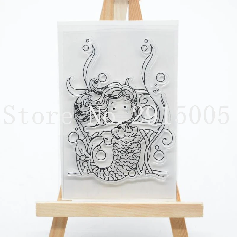 

Little Mermaid Scrapbook DIY photo cards account rubber stamp clear stamp transparent stamp 6x9cm CS2152