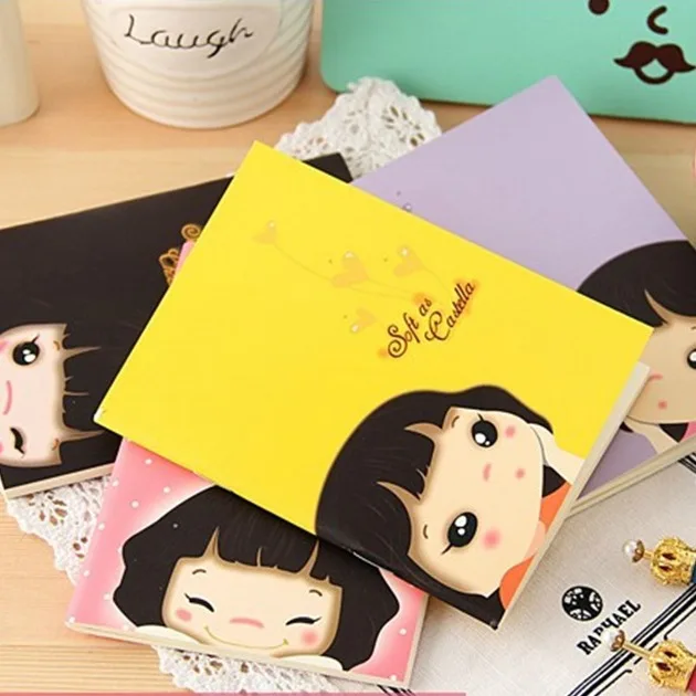 

"Mini Cookie Girlr" Pack of 4 Cute Diary Mini Planner Pocket Journal School Study Notebook Agenda Notepad Memo Tiny Note Gift