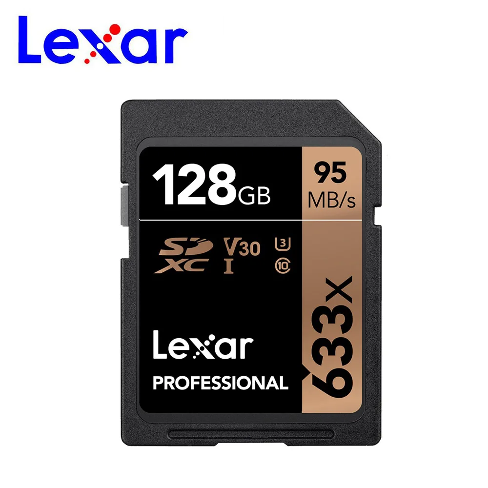 Высокая скорость Lexar 32 ГБ, 64 ГБ, класс 10 SD карта SDHC/SDXC карты памяти SD карты 128 ГБ 256 95 МБ/с. для цифровых однообъективных зеркальных камер и hd-камерой - Емкость: 128 ГБ