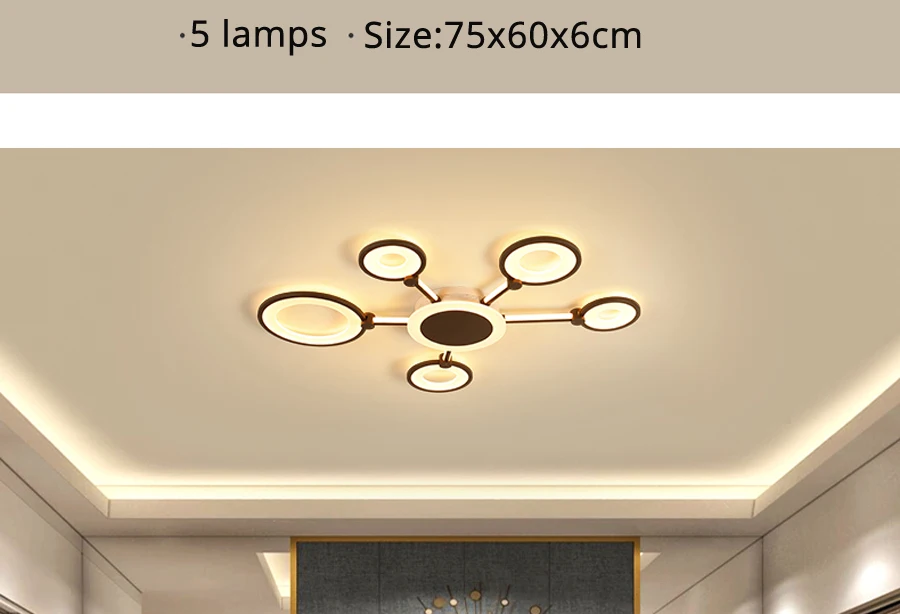Новый дизайн Современные светодиодные потолочные светильники для гостиной Спальня Кабинет дома Кофе Цвет Готовой потолочный светильник