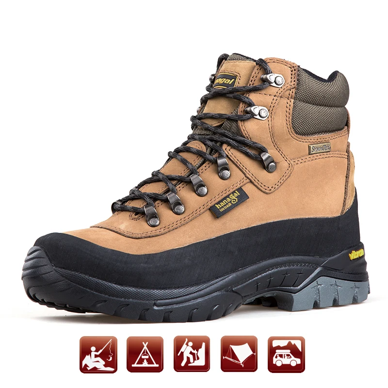 

2019 Outdoor Men Hiking Shoes Fully waterproof Shoes Vib ram Anti-Slip Trekking Shoes women Genuine Leather Sports Walking