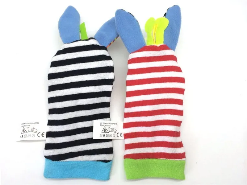 Baby Socks Rattle Toys New Garden Bug Wrist Rattle Foot Socks Multicolor 2pcs Waist+2pcs Socks=4pcs/lot Meias Free Shipping