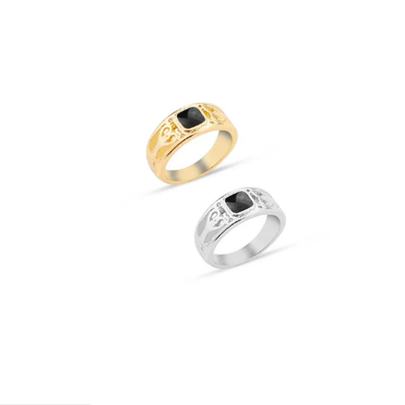 Jewelry Creative Square Drop Men's Ring Simple Personality Ring Silver Rings For Men Jewelry