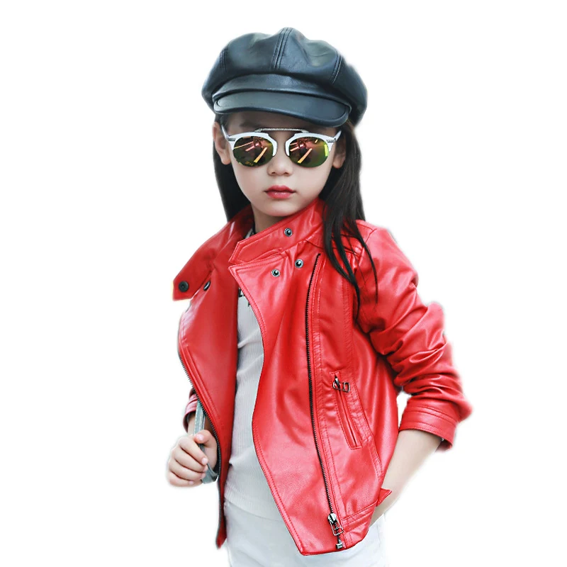 girls jacket spring 2018 new girls solid turn down collar coats and jackets kids pu leather short jackets children outwear 4-11T girls jacket spring 2018 new girls solid turn down collar coats and jackets kids pu leather short jackets children outwear 4-11T