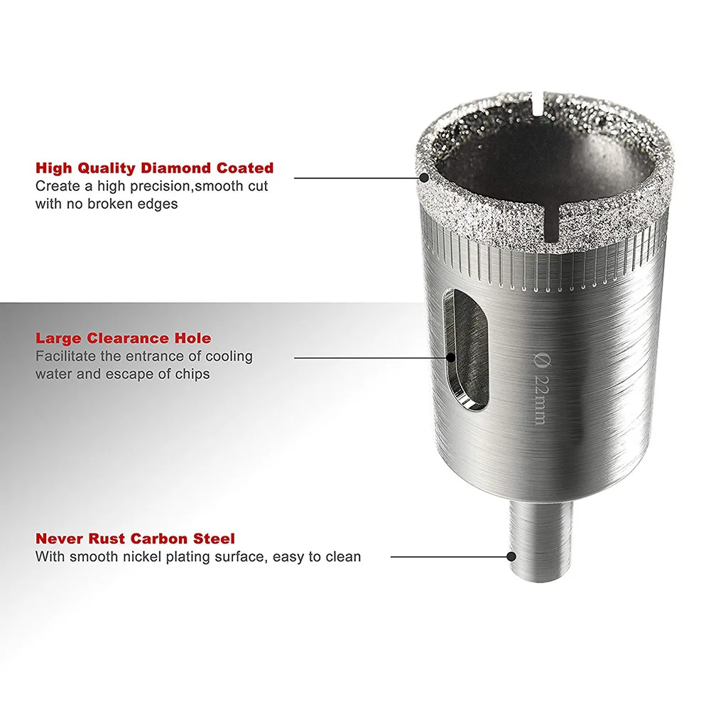 Новые 12 шт. сверла для стеклянной плитки отверстие пилы Набор бит полый сердечник сверло для стеклокерамической плитки