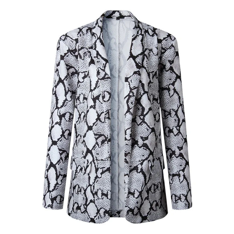 plus size snake print blazer