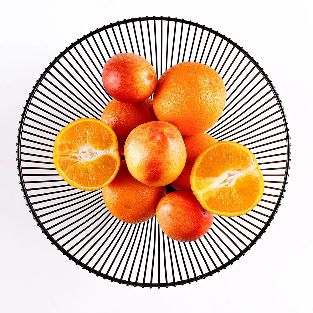 

Nordic Style Fruit Basket Black White Wrought Iron Modern Creative Kitchen Drainage Basket Home Living Room Snack Fruit Bowl