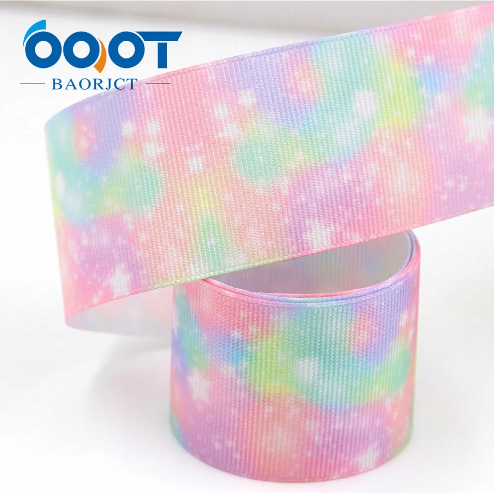 

1-1/2" Wide 38mm Rainbow gradient Printed Grosgrain Ribbon 10 Yards DIY For Hair Bows & Crafts Wedding Birthday Party decoration
