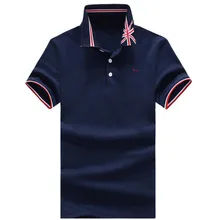 Новая летняя мужская Повседневная рубашка поло одноцветное englang Стиль slim fit с коротким рукавом вышивкой дышащая брендовая одежда рубашки